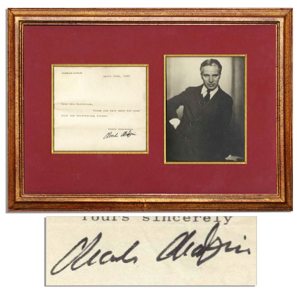 Charlie Chaplin Typed Letter Signed -- ''...Thank you very much for your kind and interesting letter...'' -- With a JSA COA