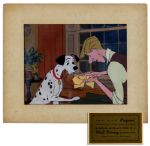 Disney 101 Dalmatians Animation Cel -- Frame From The Scene When The Puppies Are Born & Roger Revives One
