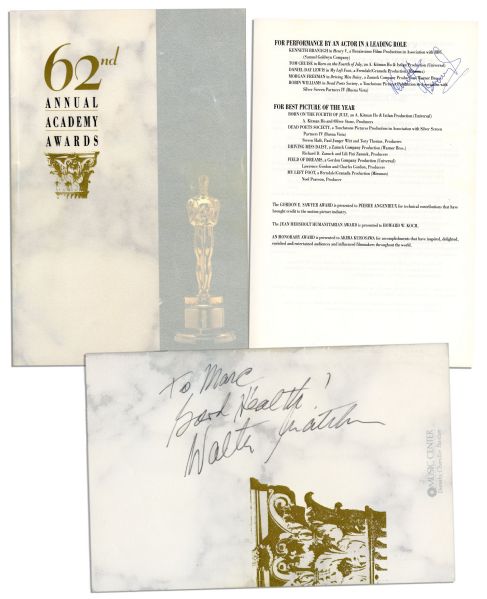 Signed 62nd Annual Academy Awards Program -- Best Actor & Best Director Nominee Kenneth Branagh Signs Along With Walter Matthau