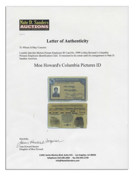 Moe Howard's Columbia Pictures ID