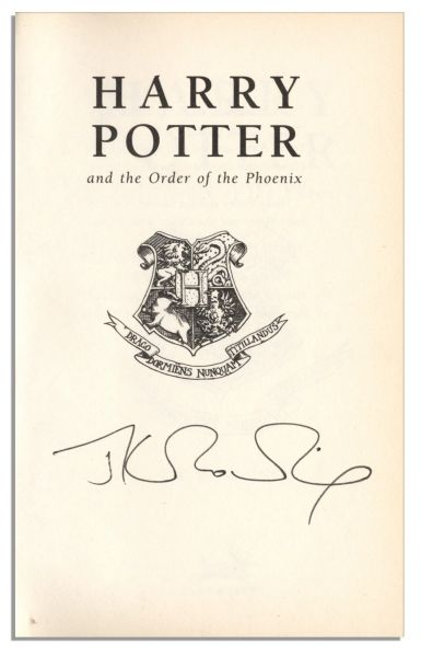 J.K. Rowling Signed First Edition of ''Harry Potter And The Order of The Phoenix''
