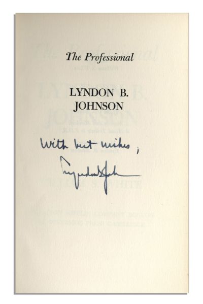 Lyndon B. Johnson Uninscribed Signed First Edition of ''The Professional''