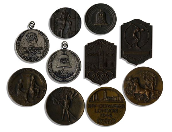 Lot of Summer Olympics Medals -- Medals From The Infamous 1936 Games in Nazi Germany -- From The 1932 Games in Los Angeles During The Depression -- From London's 1948 Games