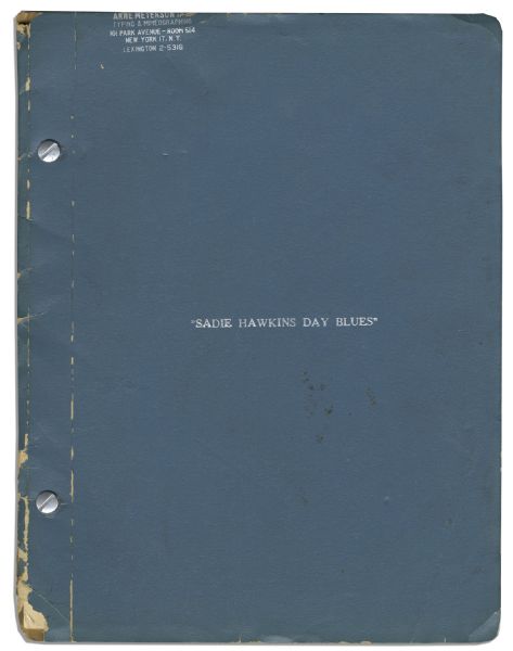 ''Li'l Abner'' Creator Al Capp's Personally Owned Copy of His Script ''Sadie Hawkins Day Blues''