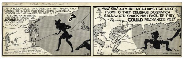 ''Li'l Abner'' 2-Panel Comic Strip Hand-Drawn and Signed by Al Capp -- From 10 January 1948 -- 22.5'' x 7'' -- Near Fine