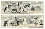 Pair of Lil Abner Comic Strips, Both Hand-Drawn & Signed by Al Capp From 26-27 October 1966 -- With Lil Abner as Japanese Alter Ego Lil Abnai Yokumoto -- 19.75 x 6.25 -- Near Fine