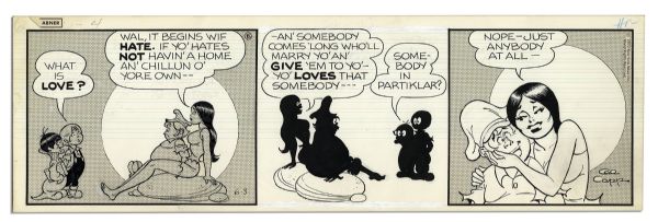Lot of 4 ''Li'l Abner'' Comic Strips From 1972 -- Hand-Drawn & Signed by Al Capp -- 19.75'' x 6.25'' -- Toning & White Out, Near Fine