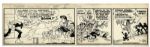 Lil Abner Comic Strip From 21 March 1942 Featuring Lil Abner, Pappy & Mammy Yokum -- Drawn & Signed by Capp -- 22.75 x 6.75 -- Toning, White Out & Minor Foxing, Else Near Fine
