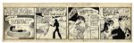 Lil Abner Comic Strip From 29 June 1942 Featuring Lil Abner, Tilly the Kid & Joe Btfsplk-- Drawn & Signed by Capp -- 22.75 x 6.75 -- Toning & Minor Foxing, Else Near Fine