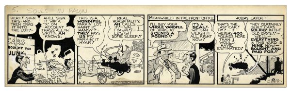 ''Li'l Abner'' Comic Strip From 5 June 1942 Featuring Abner, Mammy & Pappy -- Hand-Drawn & Signed by Al Capp -- 22.75'' x 7'' -- Toning & White Out, Near Fine