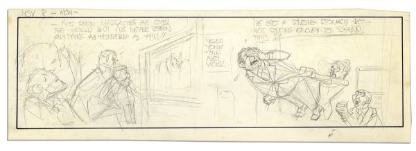 Al Capp ''Li'l Abner'' Unfinished Hand-Drawn Comic Strip -- Measures 18.75'' x 6.25'' in Pencil -- Near Fine