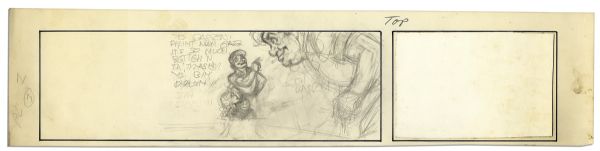 Al Capp ''Li'l Abner'' Unfinished Hand-Drawn Comic Strip -- Featuring Li'l Abner -- Measures 23.25'' x 5.5'' in Pencil -- Near Fine