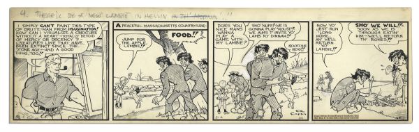 ''Li'l Abner'' Comic Strip From 6 March 1941 -- Hand-Drawn & Signed by Al Capp -- Featuring The Rotten Scragg Men -- 22.75'' x 6.5'' -- Toning & White Out, Near Fine