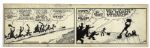 Lil Abner Strip Hand Drawn & Signed by Al Capp From 24 February 1941 -- Featuring Lil Abner, Mammy, Salomey, The Killin Man & Dogpatchers -- 22.75 x 7 -- Toning, Else Near Fine