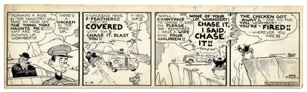 ''Li'l Abner'' Comic Strip Hand-Drawn by Al Capp From July 1945 -- 22.75'' x 6.5'' -- Toning & White Out, Near Fine