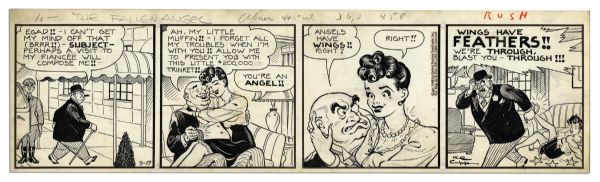''Li'l Abner'' Comic Strip From 17 September 1945  -- Drawn & Signed by Capp -- 22.75'' x 6.5'' -- Toning & Minor Foxing, Else Near Fine