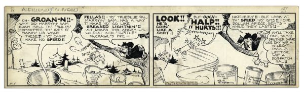''Li'l Abner'' Comic Strip From 5 November 1945 Featuring Marryin' Sam -- Hand-Drawn & Signed by Al Capp -- 22.75'' x 6.5'' -- Toning & White Out, Near Fine