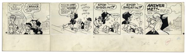 ''Li'l Abner'' Partial Sunday Strip Hand-Drawn & Signed by Al Capp -- From 4 December 1966, Featuring Mammy & Pappy Yokum -- 28.5'' x 7.75'' -- Near Fine
