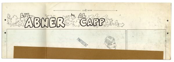 ''Li'l Abner'' Sunday Strip Hand-Drawn & Signed by Al Capp -- Monster Costume Storyline Featuring Mammy, Pappy, Daisy Mae & Salomey -- From 11 September 1966 -- 29'' x 23'' -- Near Fine