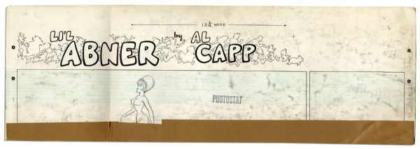 ''Li'l Abner'' Sunday Strip Hand Drawn by Al Capp From 23 April 1967 -- Featuring Evil Eye Fleegle & Shoiley -- 29'' x 15'' -- Toning & Tape, Else Near Fine