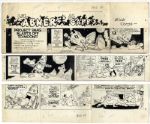 Lil Abner Sunday Strip Hand-Drawn by Al Capp From 27 August 1967 -- Featuring A Space Program Parody -- 29 x 22.5 On Three Separated Strips -- Notations & Smudging, Very Good