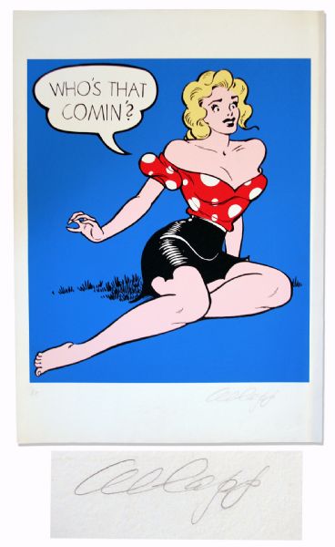Colorful ''Li'l Abner'' Poster -- Daisy Mae Asks ''Who's That Comin'?'' -- Artist Proof Signed ''Al Capp'' in Pencil -- Measures 22'' x 29.5'' -- Near Fine