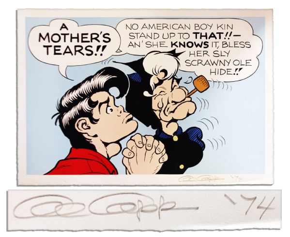 Al Capp Large & Colorful ''Li'l Abner'' Poster -- Featuring Li'l Abner & Mammy Yokum -- Signed ''Al Capp'' in Pencil And Numbered ''ea 13/20'' -- Measures 29.5'' x 20.5'' -- Near Fine