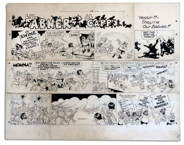 Large Al Capp ''Li'l Abner'' 1966 Sunday Strip