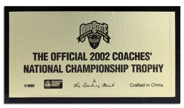2002 Ohio State National Championship Circuit City Limited Edition Coaches' Trophy