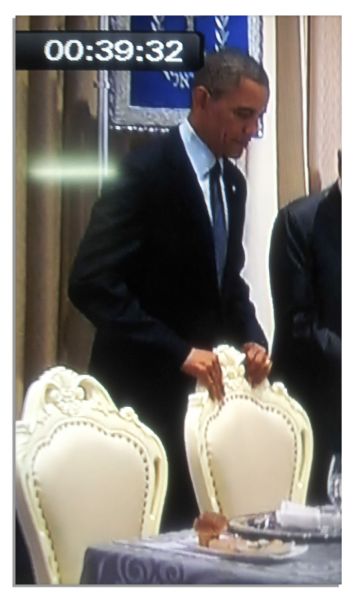 President Obama Chair Sat Upon During an Important Dinner Held in His Honor During His First-Ever Trip to Israel as President in March of 2013 -- With COA