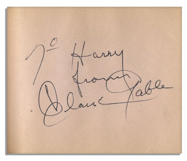 Autograph Album Signed by 15+ Classic Stars Including Clark Gable, Bette Davis, Sylvia Sidney, Laurel & Hardy, Myrna Loy, Will Rogers, George Jessell, Harry Langdon, Wally Beery, Hoot Gibson