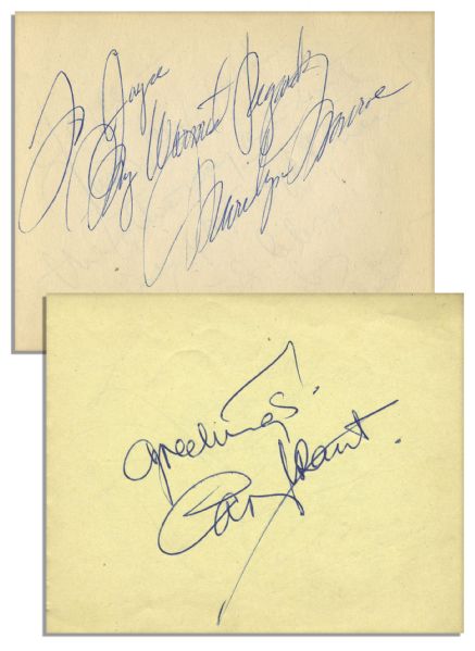 Autograph Album With 34 Classic Star Signatures -- Including Marilyn Monroe, Cary Grant, Jane Russell, Robert Mitchum, Ginger Rogers, James Stewart, Doris Day, Gregory Peck, Ethel Merman