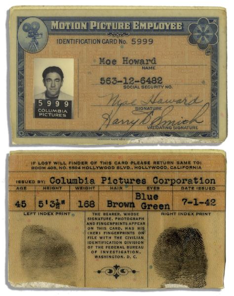 Moe Howard's Columbia Pictures ID