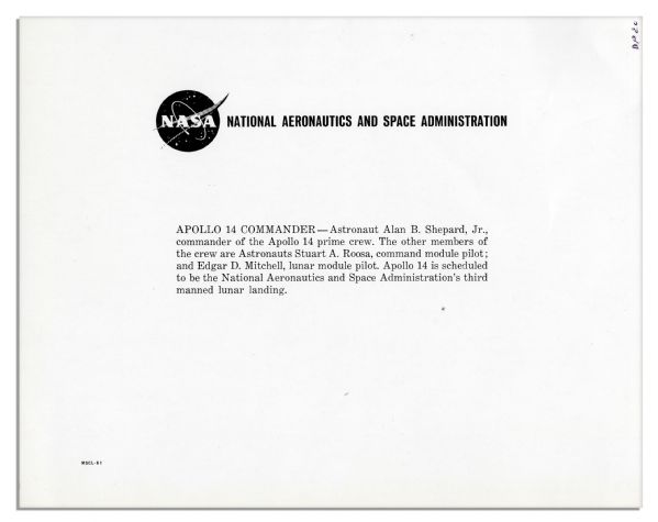Alan Shepard 10'' x 8'' Signed Photo