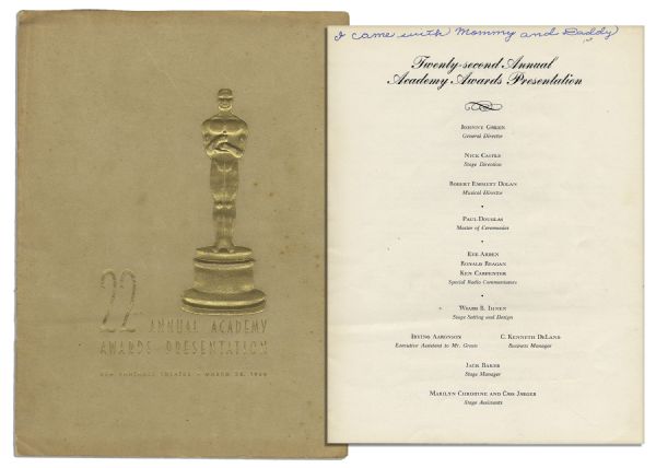 Program From The 22nd Academy Awards, Held in 1950