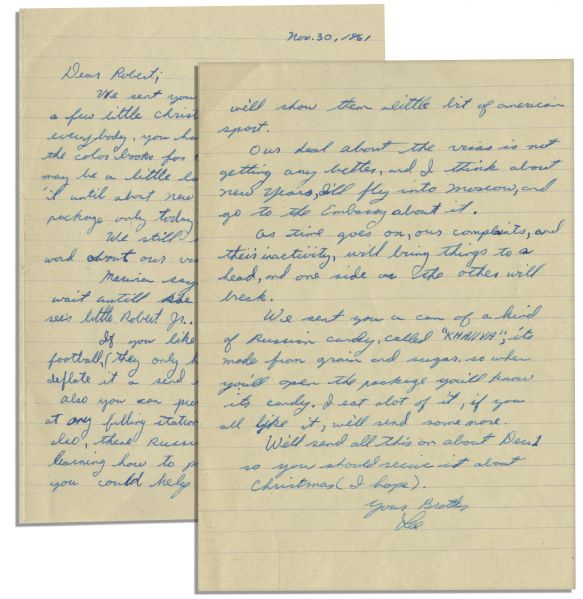 Lee Harvey Oswald Autograph Letter Signed to His Brother From Minsk, Russia in Late 1961 -- Used by The Warren Commission as Exhibit #308
