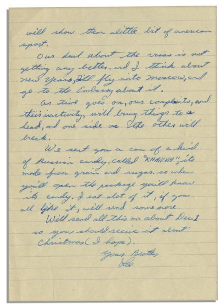 Lee Harvey Oswald Autograph Letter Signed to His Brother From Minsk, Russia in Late 1961 -- Used by The Warren Commission as Exhibit #308