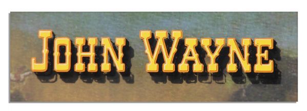 Large, Original Hand-Painted 33'' x 23'' Glass Movie Title Art Crediting John Wayne for ''How the West Was Won''