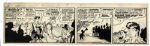 Lil Abner Comic Strip Hand-Drawn & Signed by Al Capp From 7 July Circa 1940s -- Featuring Lil Abner, Mammy & Ladies Man Adam Lazonga -- 22.75 x 6.75 -- Toning & White Out, Near Fine