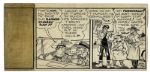 Lil Abner 2-Panel Strip Hand Drawn & Signed by Al Capp -- Featuring Lil Abner -- Dated 13 December Without a Year Indicated -- 14.5 x 7 -- Toning & Adhesive to Left End, Else Near Fine