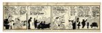 Lil Abner Undated Comic Strip Hand Drawn & Signed by Capp -- Featuring Lil Abner, Mammy, Pappy & a Slimy Man Who Claims to Own The Yokums Car -- Classic -- 23 x 7 -- Toning & Buckling
