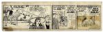 Lil Abner Undated Comic Strip Hand-Drawn & Signed by Al Capp -- Featuring Mammy & Pappy Yokum on a Gold-Digging Expedition in California -- 23 x 7 -- Toning & Light Soiling