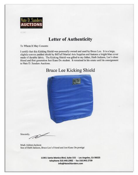Bruce Lee Owned & Used Kicking Shield