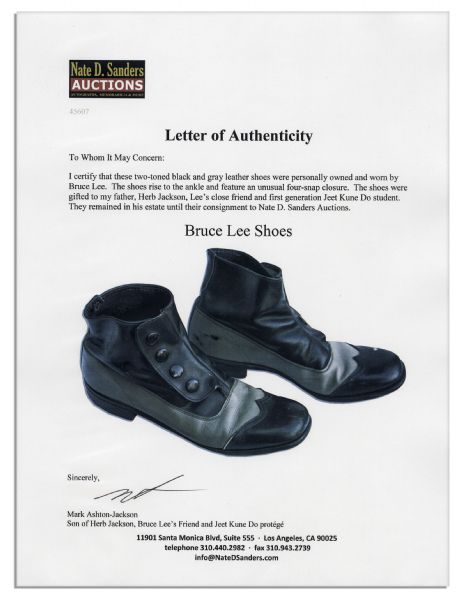 Bruce Lee Personally Owned & Worn Shoes