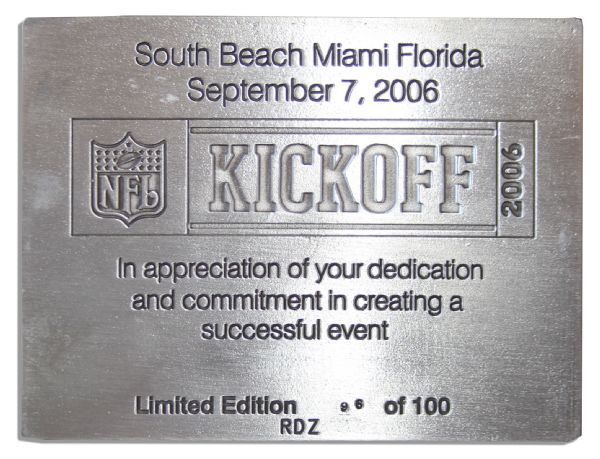 Special Edition NFL Bookends From the Kickoff Show in 2006 -- Awarded to Grammy Award-Winning Latin Band Ozomatli Who Played at the Event