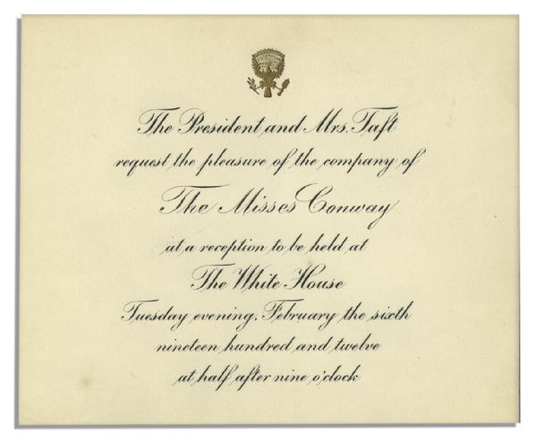 Pair of 1912 President Taft White House Invitations