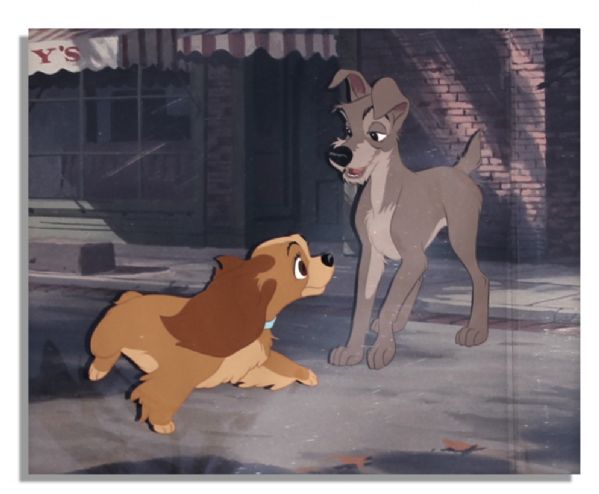 Disney Animation Cels From ''Lady and the Tramp'' -- Set Up Together