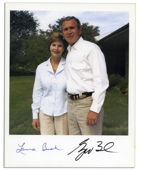 George & Laura Bush 8'' x 10'' Signed Color Photo