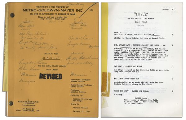 ''The Girl From U.N.C.L.E.'' 1966 MGM TV Show Script With Handwritten Notes
