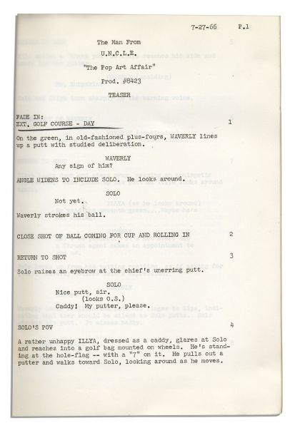 Hand-Notated 1966 Vintage Script For ''The Man From U.N.C.L.E.''
